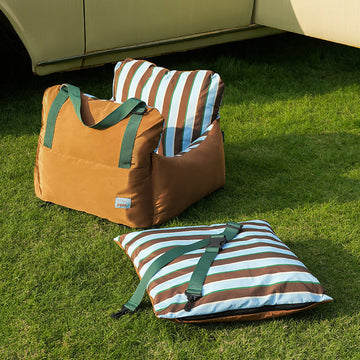 Zeze | Striped Pet Car Bed — Travel Seat for Cats & Dogs