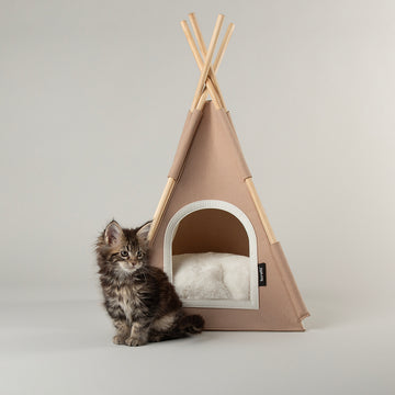 Scruffs | Stockholm Felt TeePee Cat Bed - Tan