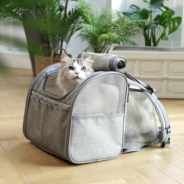 FUKUMARU | Expandable Cat Backpack Carrier - Grey