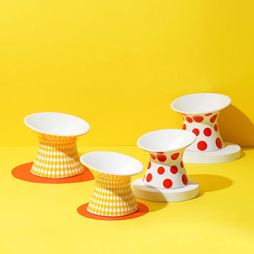 Zeze | Popart Ceramic Pet Bowl - Yellow & Red